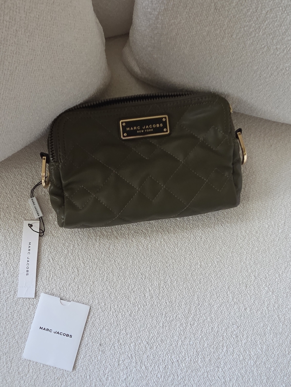 Marc Jacobs Quilted Olive Makeup Bag